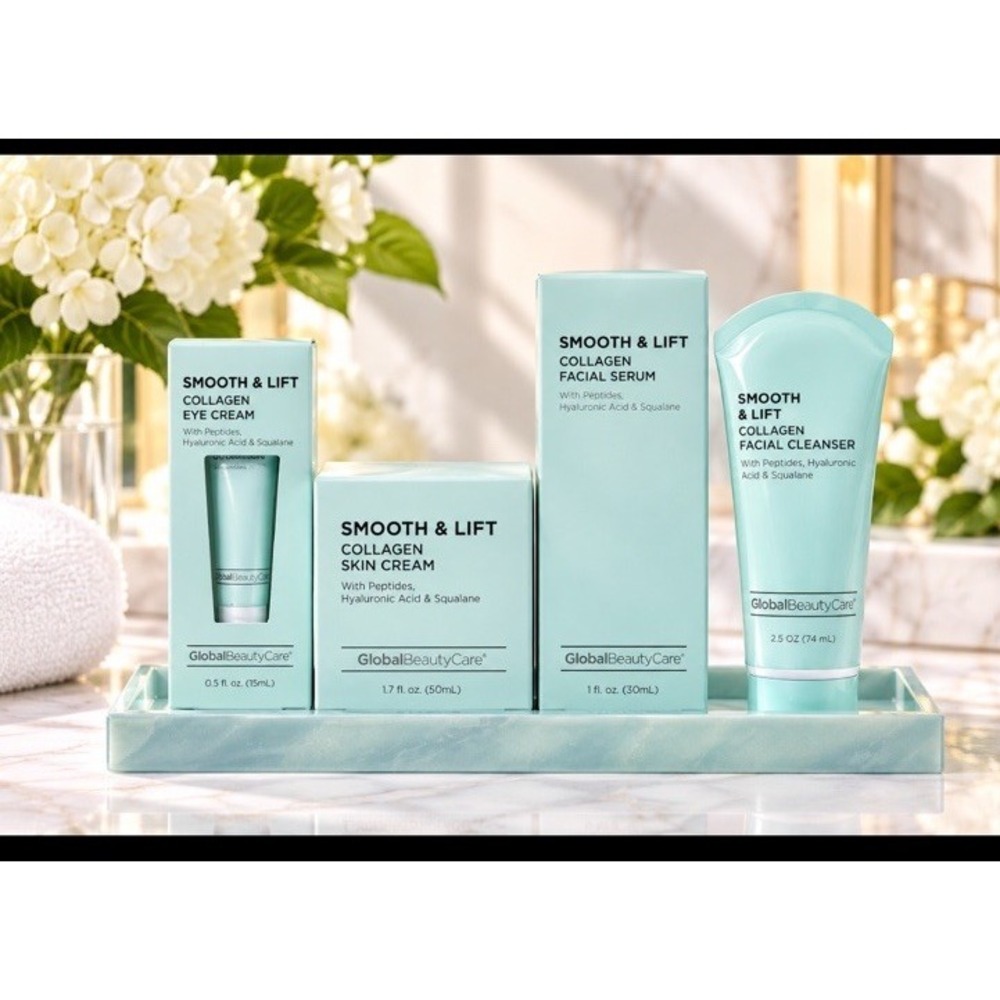 Global Beauty Care Collagen Smooth & Lift Set of 4 Pcs Skincare Set Serum Cream